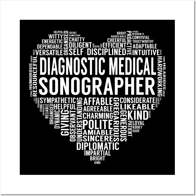 Diagnostic Medical Sonographer Heart Wall Art by LotusTee